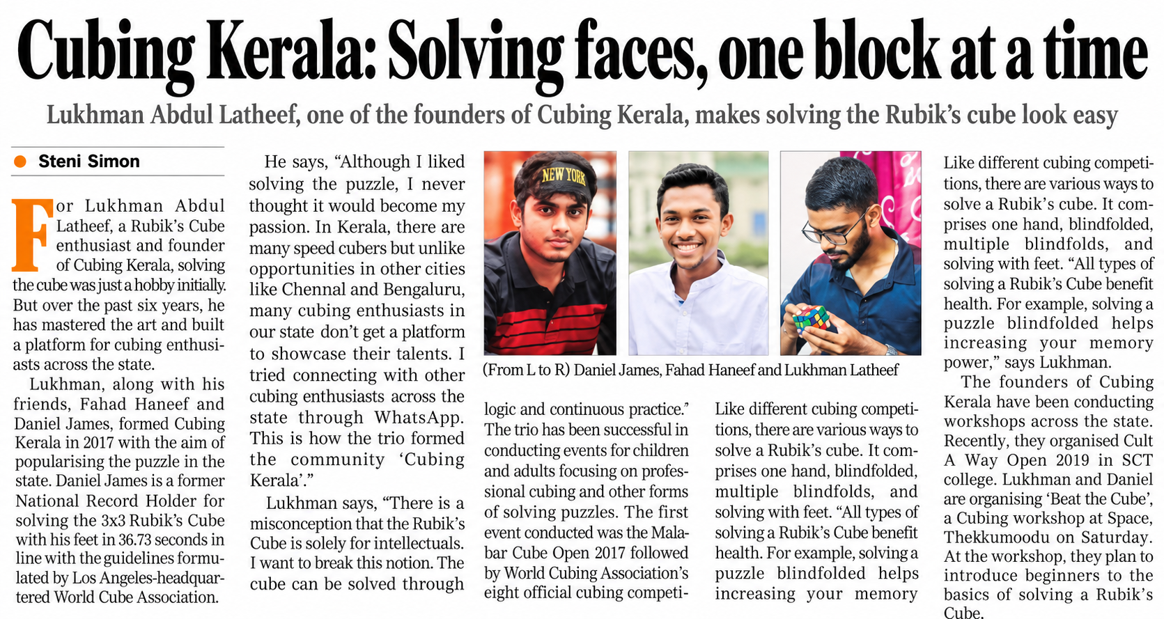 The Cubing Kerala community
